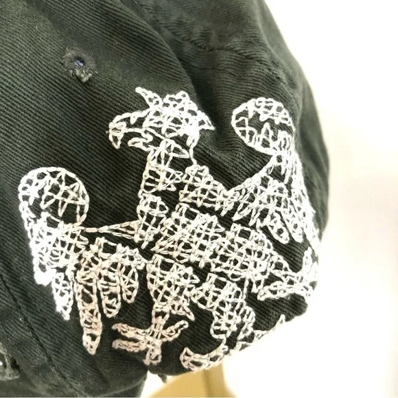 Leader Croix de Lorraine Distressed Green Baseball Cap - Picture 8 of 14